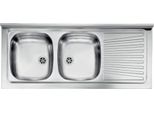 Lavello Appoggio 120X50 2 Vasche E Gocciolatoio Destro Mondial Inox