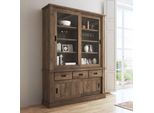 Cristalliera Colore Noce Eastwood 3 Cassetti E 4 Ante Scorrevoli Anthony 150X39,6X204H Stile Shabby