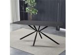 Tavolo Style Con Piano In Ceramica Effetto Marmo Nero Opaco E Oro
