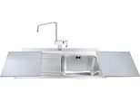 Lavello Incasso 1 Vasca E Gocciolatoio Sinistro Con Taglieri In Vetro Silver Smeg LI91SGS Inox