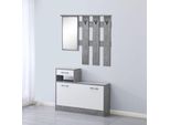 Mobile Ingresso Con Specchio Rudolfxl Colore Cemento E Bianco