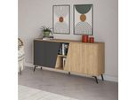 Madia 4 Ante Fiona 180X35,6X82H Colore Rovere E Antracite