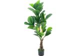 Pianta Artificiale Ficus Pandurata 125H 43 Foglie Con Vaso