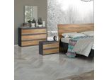 Comodino 2 Cassetti Noce Dark E Antracite Borghese