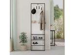 Mobile Ingresso Bianco Archy Con Appendiabiti E Scarpiera 53X31.7X180H – Stile Industriale E Organizzazione