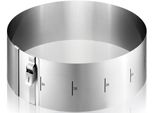 Backrahmen Gefu "Tortenring Tondo Clip, H 10 Cm", Silber, B:30Cm H:10Cm Ø:16Cm, Edelstahl, Speiseringe, Backrahmen, Patentierter Sicherungsclip Fixiert Den Ring Auf Der GewüNschten GrößE