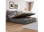 Letto Imbottito Flieks 180X200Cm Matrimoniale Con Rete A Doghe E Contenitore, Letto A Molle Idrauliche Letto Funzionale Letto Contenitore Letto In Velluto Senza Materasso