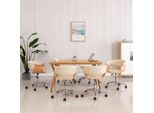 The Living Store Sedie Da Pranzo Girevoli 6 Pz. Ecopelle Crema
