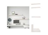 Vidaxl Mensole Da Parete 2 Pz. Bianco 110X11X9 Cm In Legno Di Pino Massiccio - Mensole Da Parete