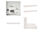 Vidaxl Mensole Da Parete 2 Pz. Bianco 110X11X9 Cm In Legno Massiccio Di Pino - Scaffale Da Parete - Mensole Da Parete - Scaffale Per Cd - Scaffale Da Appendere