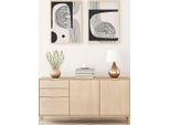 Wallity, Huhu76 - 70 X 50, Quadro Decorativo In Mdf Con Cornice (2 Pezzi), 100 % Mdf, Multicolore, 50 X 70 Cm