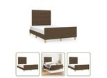 The Living Store Struttura Letto Con Testiera In Tessuto Marrone Scuro 120X190 Cm