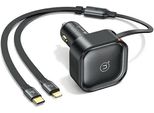 Usams ŁAd. Carica Usams. Con Cavo Retrattile1Xusb-C+1X Lightning C41 Pd 30W Carica Rapida Nero/Nero Cc219Cc01 (Us-Cc219)