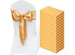 Fasce Elastiche Per Sedie Con Fiocchi In Spandex - Coprisedie E Fasce Elastiche Per Sedie - Decorazione Adatta Per Matrimoni, Feste E Celebrazioni - 50 Pezzi Oro