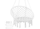 Sedia Sospesa Sedia Sospesa Altalena Sospesa 800X625X1200Mm 150Kg Bianco - Comoda Seduta Sospesa Per Interni Ed Esterni - Ideale Per Giardino, Balcone E Soggiorno