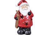Babbo Natale Da Giardino Nohel - Sci Led In Poliresina 9X8X16Cm