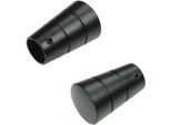 Gardinenstangen-EndstüCk Liedeco "Concav Mit Rille", Schwarz, H:2,5Cm L:4,5Cm Ø:1,6Cm, GardinenstangenendstüCke, Gardinenstangen-EndstüCk, FüR Gardinenstangen Ø 16 Mm