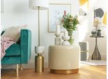 Beistelltisch Kayoom "Art Deco 250, Abstelltisch Aus Metall,Funktional Und Stabil", Beige (Elfenbein, Elfenbein), B:51,5Cm H:43Cm T:51,5Cm, 100% Eisen, Tische, Beistelltisch, Dekorativ, Glanzvolle Lackierung, Stilvolles Design