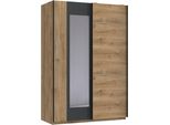 SchwebetüRenschrank Wimex "Texel In Den Breiten 135Cm & 180Cm ErhäLtlich, Inkl. Spiegel", Plankeneiche Nachbildung, Grafit, B:135Cm H:198Cm T:65Cm, Holzwerkstoff, SchräNke, SchwebetüRenschrank, Mit Metallgriffen