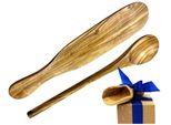 KochlöFfel OLIVENHOLZ-ERLEBEN "CrêPes-Wender Und KochlöFfel Rund Aus Olivenholz", Braun, L: 30Cm, Massivholz, KochlöFfel, KochlöFfel, CrêPes-Spatel Und KochlöFfel Aus Olivenholz Sind Schonend Zu Pfannen