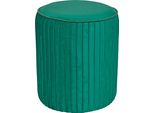 Hocker Home Affaire, GrüN, B:38Cm H:46Cm T:38Cm, Samtbezug 100% Polyester, Hocker, Hocker