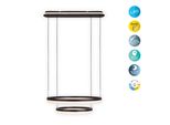 NÄVe Led Pendelleuchte "Circulo", Schwarz, Ø 60Cm H: 150Cm, 2 Stk., Leuchten, Cct-Farbwechsler; Hintergrundbeleuchtung; Memoryfunktion; Nachtlicht, Led Pendelleuchte