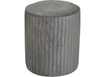 Hocker Home Affaire, Grau, B:38Cm H:46Cm T:38Cm, Samtbezug 100% Polyester, Hocker, Hocker