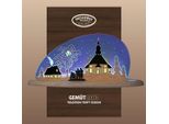 Lichterbogen Weigla "Led Seiffener Kirche, Dekolampe Aus Holz & Acrylglas, Made In Germany", Beige (Natur, Blau), B:47Cm H:22Cm T:8,2Cm, Holzwerkstoff, SchwibböGen, Erzgebirge Garantiert, Weihnachtsdeko Innen, Weihnachtsbeleuchtung