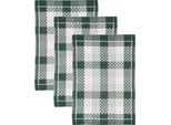 Geschirrtuch ROSS SUPERIOR, grün (moosgrün, weiß, grau), B:50cm L:70cm, 100% Baumwolle, Geschirrtücher, Geschirrtuch, aus 100% Baumwolle, 50x70 cm