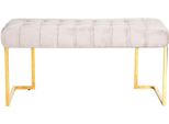 Sitzbank Kayoom "Rare 225, Edler Touch Durch Goldenes Gestell", Grau (Taupe), B:100Cm H:48Cm T:47Cm, Bezug: 100% Polyester (Samt) / Gestell: 100% Edelstahl, SitzbäNke, Sitzbank, Samtweich, Gesteppt, Mit ZierknöPfen, GemüTliches, Schickes Polster