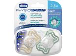 Chicco Succhietto Physio Light Succhietto Notturno In Silicone 2-6M, 2 Pz