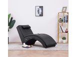 The Living Store Massage Chaise Longue Con Cuscino In Ecopelle Nera