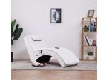 The Living Store Massage Chaise Longue Con Cuscino In Ecopelle Bianco