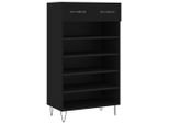 Vidaxl Scarpiera Nera 60X35X105 Cm Materiale A Base Di Legno