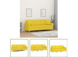 The Living Store Divano A 3 Posti Con Cuscini Decorativi Tessuto Giallo Chiaro 180 Cm