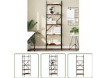The Living Store Libreria 5 Scomparti Rovere Fumé 56X31,5X174 Cm Materiale Legno