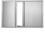 Porta Di Accesso Al Barbecue - Doppia Porta Per Cucina Esterna - Porta In Acciaio Inox 914X610 Mm - Porta Verticale A Parete Con Maniglie A Scomparsa - Per Isola Barbecue, Stazione Barbecue, Mobile Esterno