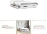 The Living Store Giroletto Con Cassetti Bianco 120X200 Cm Materiale Legno