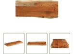 The Living Store Piano D'appoggio 100X40X3,8Cm Rettangolare In Legno Massiccio Di Acacia Bordo Albero