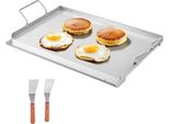 Padella Per Grigliare In Acciaio Inox Per Barbecue - Piastra Piatta Per Grigliare 585X365Mm - Accessori Per Barbecue In Acciaio Inox