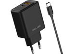 Beline 45W Gan Caricabatterie Da Rete Usb-A/Usb-C + Cavo Usb-C/Usb-C Bln2Cb45C Nero