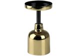 Kerzenhalter Am Design "Aus Metall", Gold (Schwarz, Goldfarben), H:13,5Cm Ø:8,5Cm, Metall, Kerzenhalter, Kerzenhalter, Stumpenkerzenhalter, HöHe Ca. 13,5 Cm