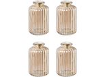 Kerzenhalter Creativ Deco "Weihnachtsdeko", Gold (Goldfarben), H:10Cm Ø:6Cm, Glas, Kerzenhalter, Kerzenhalter, Glas Mit HüBscher Reliefstruktur