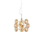 NÄVe Pendelleuchte "Orion", Braun (Messing, Matt), 9, Ø 52Cm H: 55Cm, 1 Stk., Leuchten, Messing-Matt, 9 Flachen RundgläSer In Amber, Exkl. G9, HöHe 55Cm, Pendelleuchte