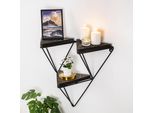 Skye Decor, Freesia, Mensola A Muro, Nero, 100 % Legno Di Fuoco, 57 X 15 X 45 Cm