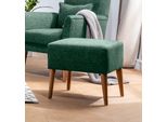 Hanah Home, Zeni - Green, Pouf, Verde, Lino, 50 X 45 X 46 X Cm
