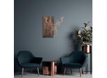 Wallity, Deer1 - Rame, Decorazione Murale, Noce, Metallo, 56 X 58 Cm