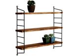Skye Decor, Wr088, Mensola Decorativa Da Parete In Legno, Nera, 100 % Legno Massiccio, 60 X 15 X 57 Cm
