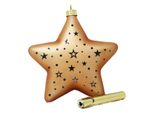Stella In Vetro Annas Collection Con Stelle In Oro Opaco Altezza 19 Cm