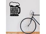 Wallity, Beer Metal Decor, Accessorio Decorativo Da Parete In Metallo, 100 % Metallo, Nero, 35 X 45 Cm